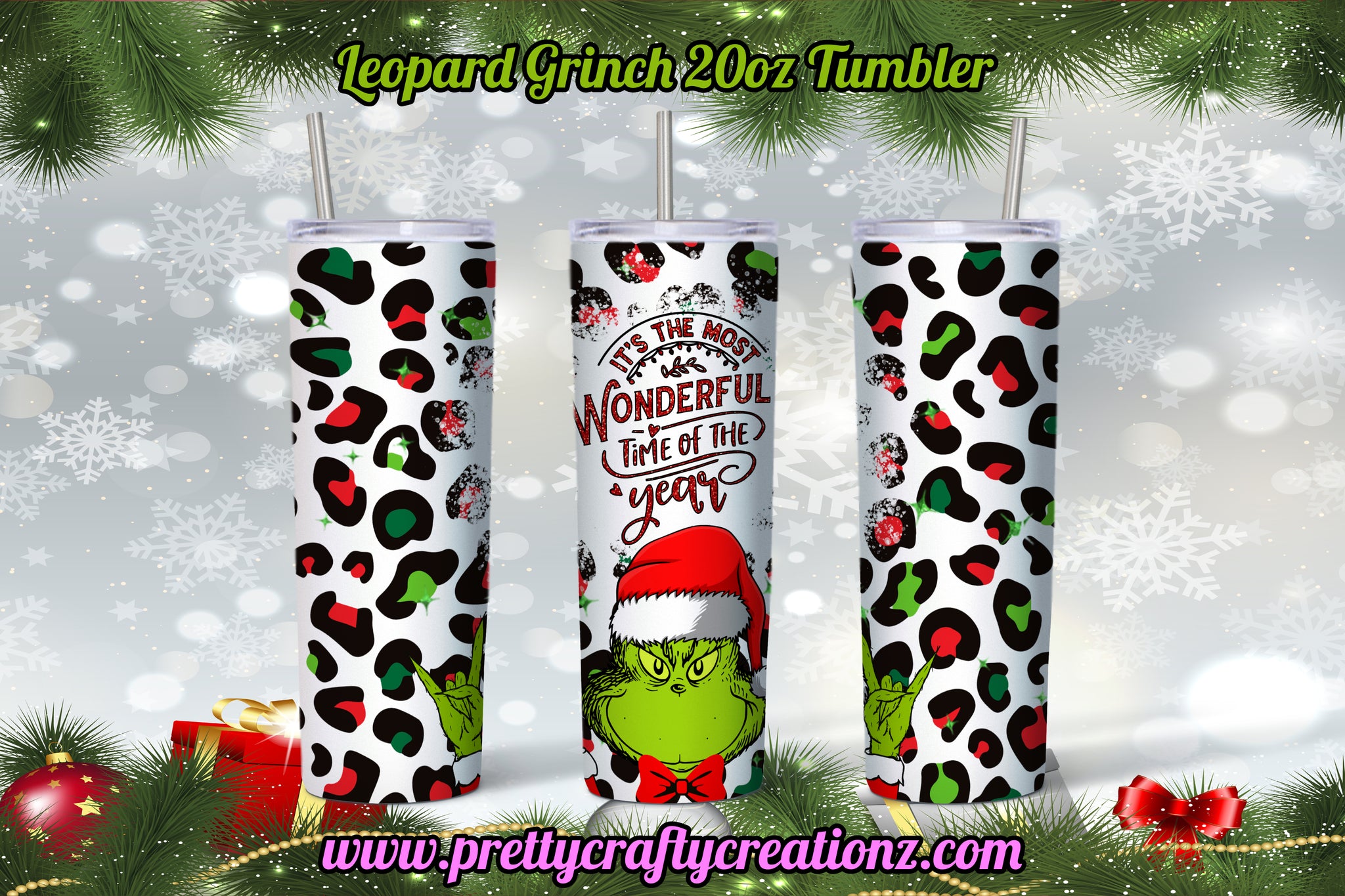 Leopard Grinch Inspired Tumbler