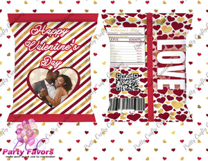 DIGITAL Valentine's Day Chip Bag/ Party Favor/ Valentine's Day Themed - Pretty Crafty Creationz