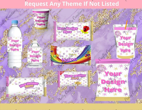 DIGITAL Custom Party Favor Labels and Wrappers/ Party Favor/ Birthday Wrappers/ Any Theme