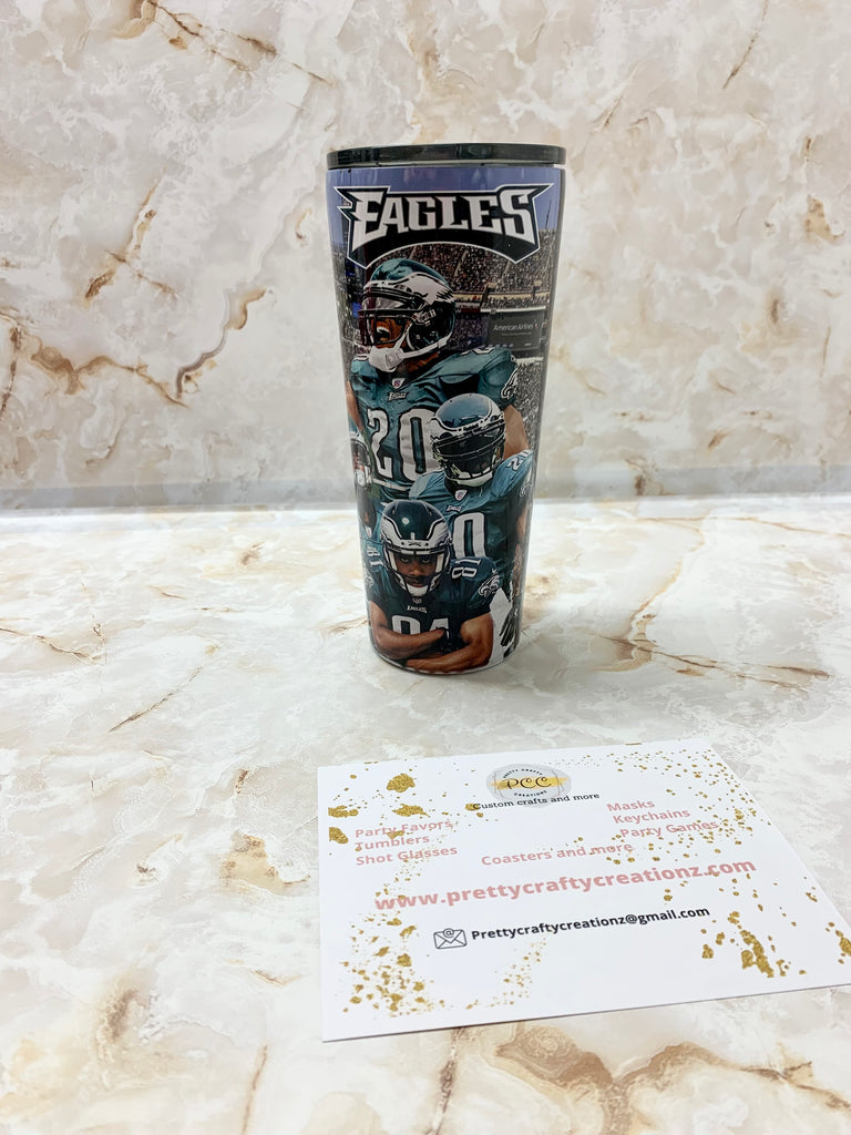 Leopard Print Philadelphia Eagles Inspired Tumbler – Pretty Crafty Creationz